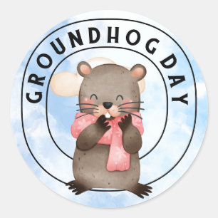 Pegatina Redonda Groundhog
