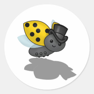 Pegatina Redonda Groundhog Day Ladybug