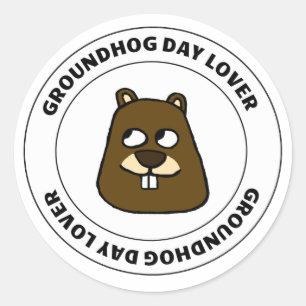 Pegatina Redonda Groundhog Day Lover