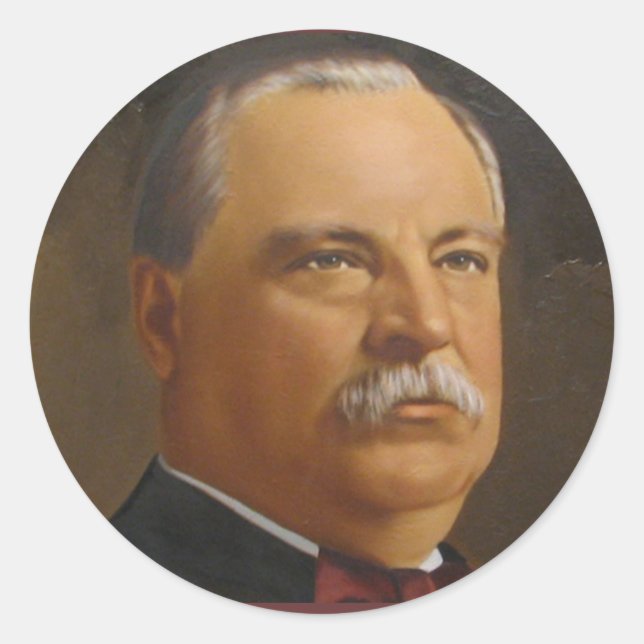 Pegatina Redonda Grover Cleveland 22 y 24 (Anverso)