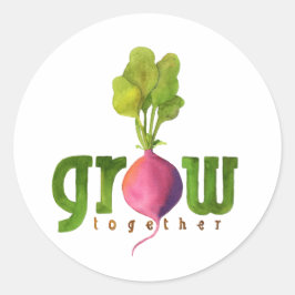 Pegatina Redonda Grow Together Radish