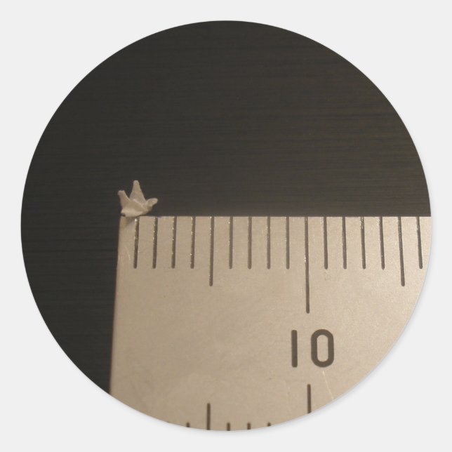 Pegatina Redonda Grúa de 2 mm de originami (Anverso)