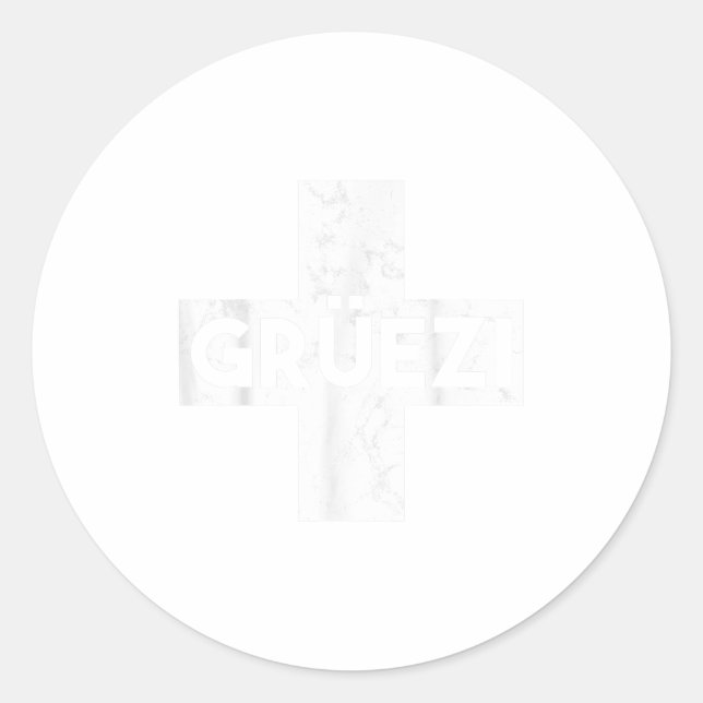 Pegatina Redonda Grüessech Swiss Saying Grüezi Schweiz  (Anverso)