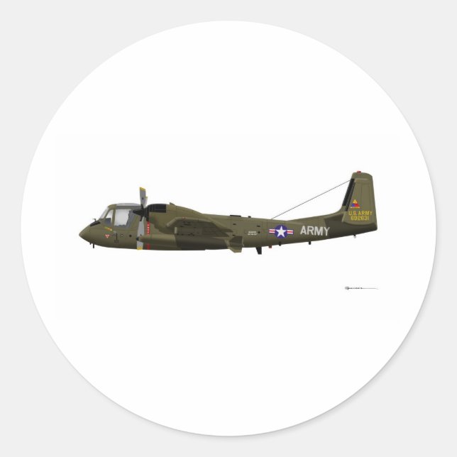 Pegatina Redonda Grumman OV-1 Mohawk (Anverso)