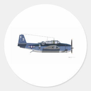 Pegatina Redonda Grumman TBM Avenger