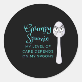 Pegatina Redonda Grumpy Spoonie