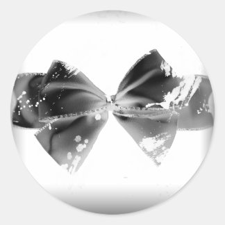 Pegatina Redonda Grunge Bow sobre negro