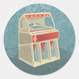 Pegatina Redonda Grunge Jukebox