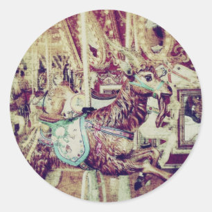 Pegatina Redonda Grunge Merry-Go-Round
