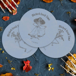 Pegatina Redonda Grunge Retro Black Halloween Party