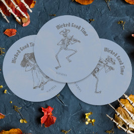 Pegatina Redonda Grunge Retro Black Halloween Party