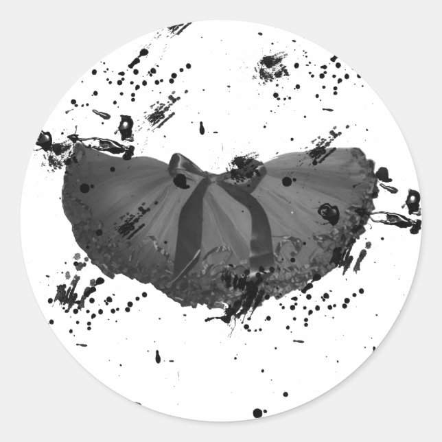 Pegatina Redonda Grunge Tutu (Anverso)