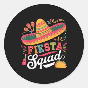 Pegatina Redonda Grupo A de coincidencia de familia Cinco De Mayo F