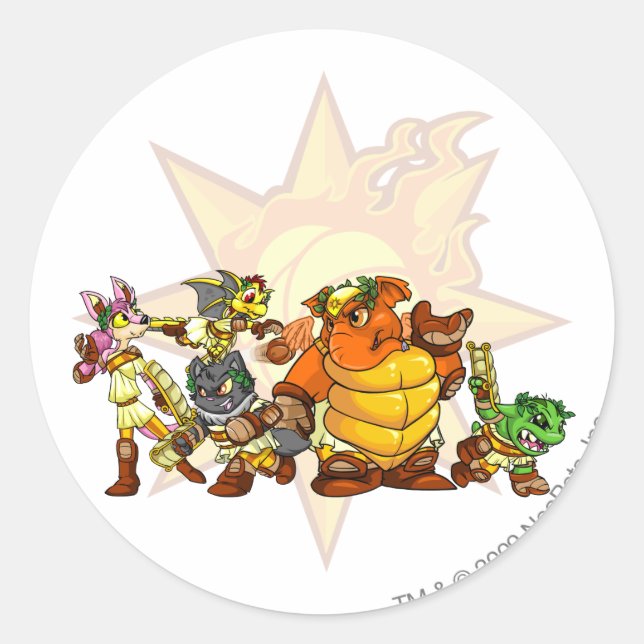 Pegatina Redonda Grupo Altador del Equipo (Anverso)