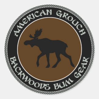 Pegatina Redonda Grupo americano Backwoods Bum Gear