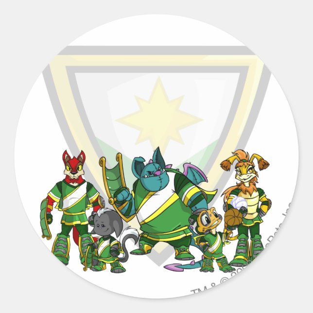 Pegatina Redonda Grupo Brightvale de equipo (Anverso)