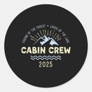 Pegatina Redonda Grupo de amigos de cabinas de la familia Cabin 202