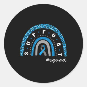 Pegatina Redonda grupo de apoyo diabetes arco iris t1d t2d guerrero
