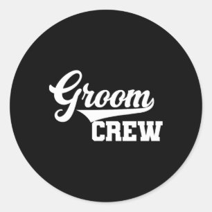 Pegatina Redonda Grupo de Bodas del partido Bachelor Groom Crew Gro
