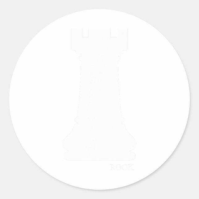 Pegatina Redonda Grupo de piezas de ajedrez Rook Club de ajedrez Ch (Anverso)