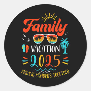 Pegatina Redonda Grupo de Verano de Vacaciones Familiares 2025