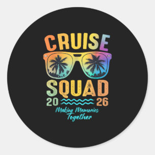 Pegatina Redonda Grupo de viaje de crucero familiar Cruise Squad 20