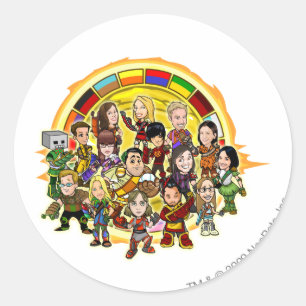 Pegatina Redonda Grupo del equipo de la Copa Altador