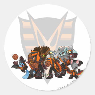 Pegatina Redonda Grupo frecuentado equipo de maderas