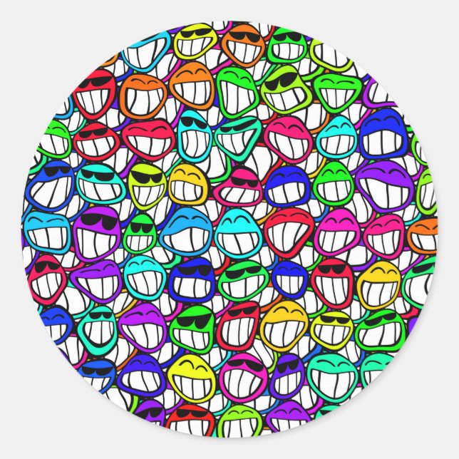 Pegatina Redonda GRUPO Guay SMILING FACES (Anverso)