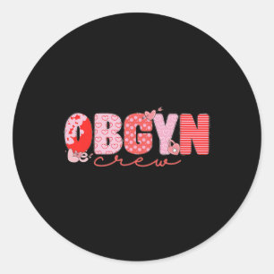 Pegatina Redonda Grupo Obgyn de mujeres de origen Valentine Obstetr