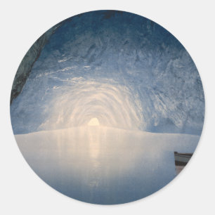 Pegatina Redonda Gruta azul, isla de Capri, Campania, Italia