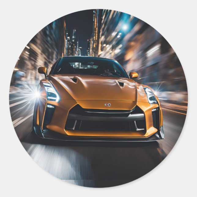 Pegatina Redonda GT-R Tokyo nissan car japan japanese wangan (Anverso)
