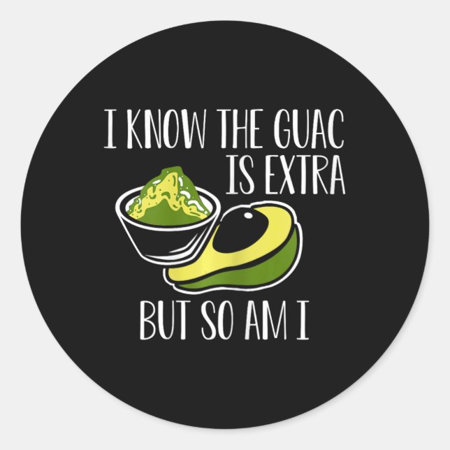 Pegatina Redonda Guacamole Aguacado Cinco De Mayo (Anverso)