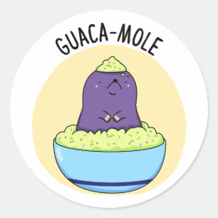 Pegatina Redonda Guacamole Graciosa Mole En Guacamole Dip Pun