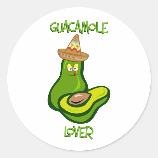 Pegatina Redonda Guacamole Lover (Anverso)