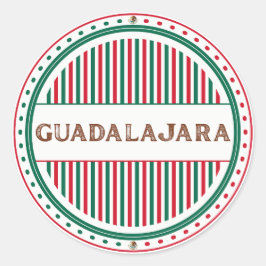 Pegatina Redonda Guadalajara City Pride Emblem – Mexican Identity