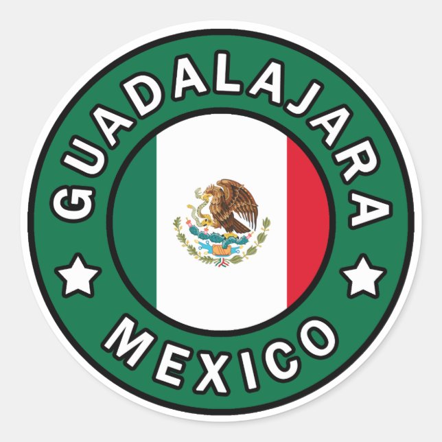 Pegatina Redonda Guadalajara México (Anverso)