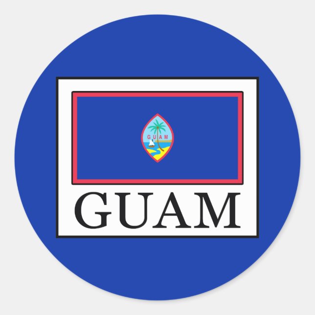 Pegatina Redonda Guam (Anverso)