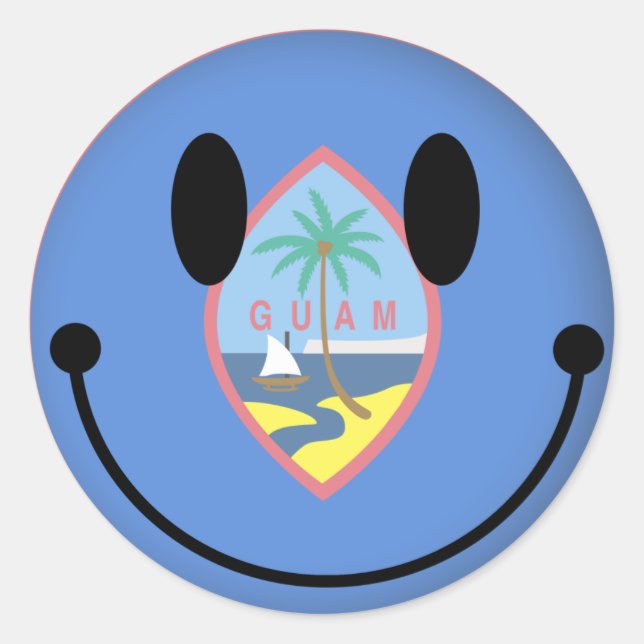 Pegatina Redonda Guam (Anverso)