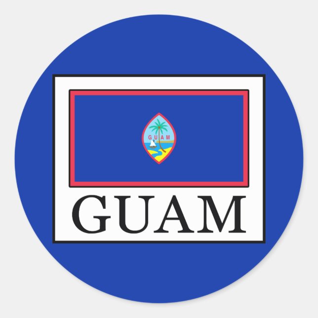 Pegatina Redonda Guam (Anverso)