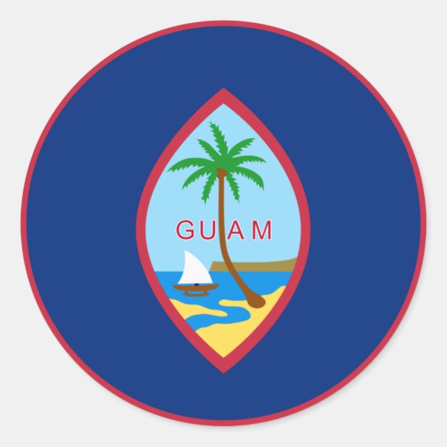 Pegatina Redonda Guam flag  (Anverso)