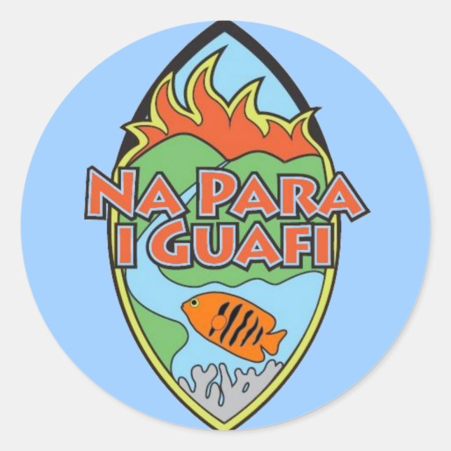 Pegatina Redonda Guam - Pegatinas (Anverso)