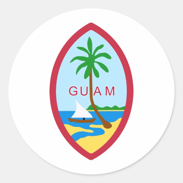 Pegatina Redonda Guam Seal GU (Anverso)