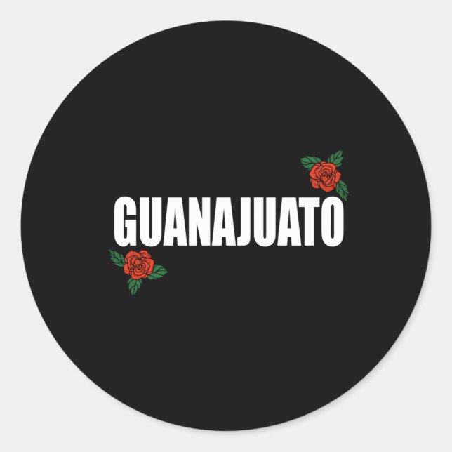 Pegatina Redonda Guanajuato México Estado mexicano Rosa (Anverso)