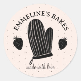 Pegatina Redonda Guante de horno Baker Cook Illustrated hecho con a