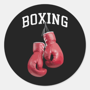 Pegatina Redonda Guantes de boxeo atrevidos amante del boxeo kickbo