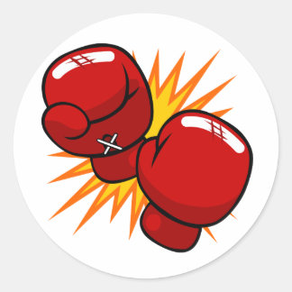 Pegatina Redonda Guantes de boxeo personalizado