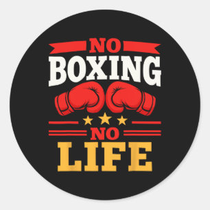 Pegatina Redonda Guantes de boxeo sin boxeo sin vida Guantes de box