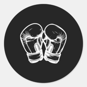 Pegatina Redonda Guantes de kickboxing dibujo Taekwondo