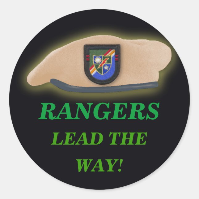 Pegatina Redonda guardabosques del ejército son veterinarios raspan (Anverso)